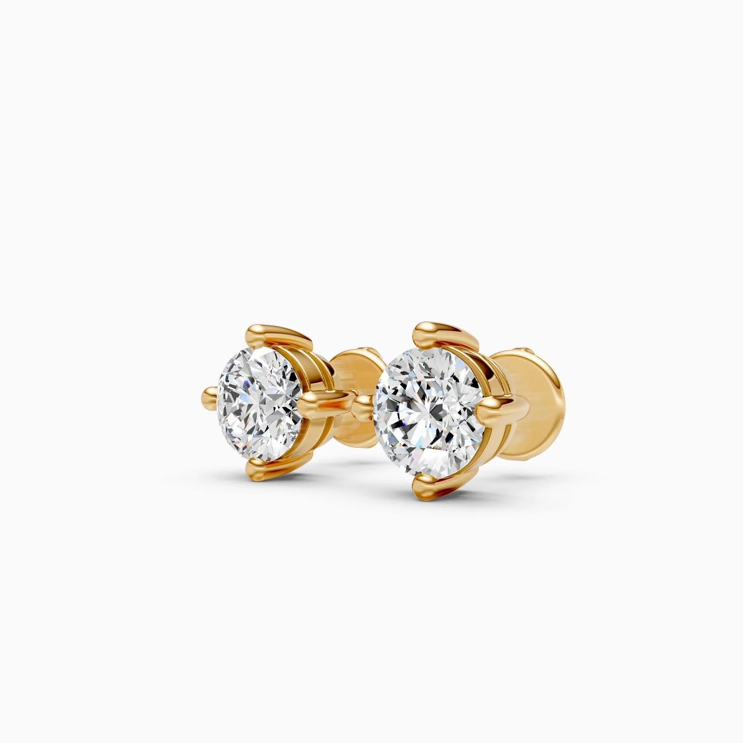 Round Cut Lab Grown Diamond stud Earrings