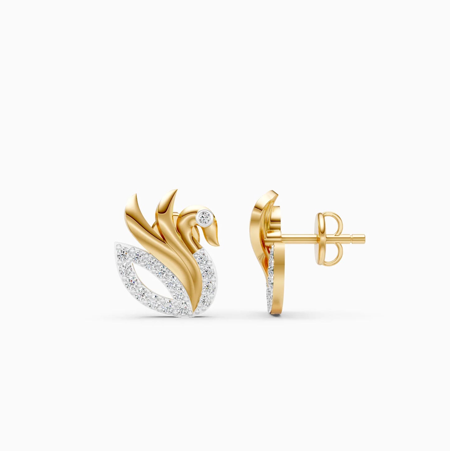 Graceful Swan Stud Earrings