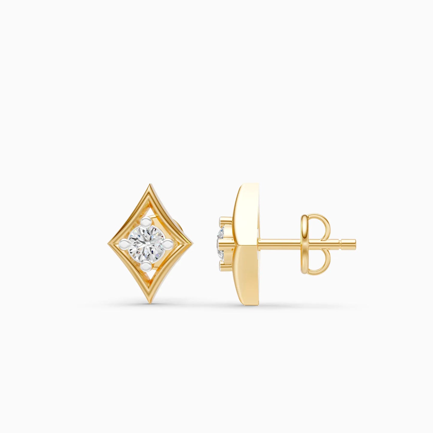 Geometric Diamond Stud Earrings