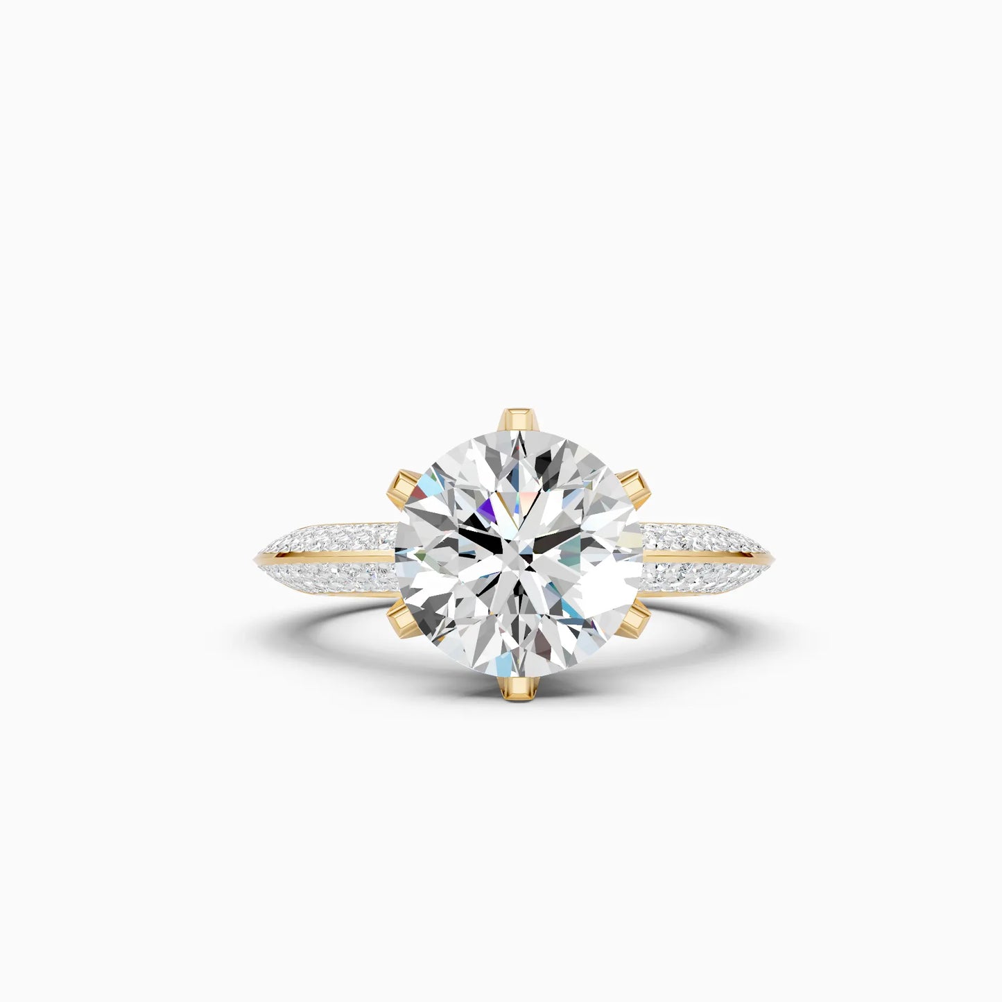 Round Solitaire Pavé Ring