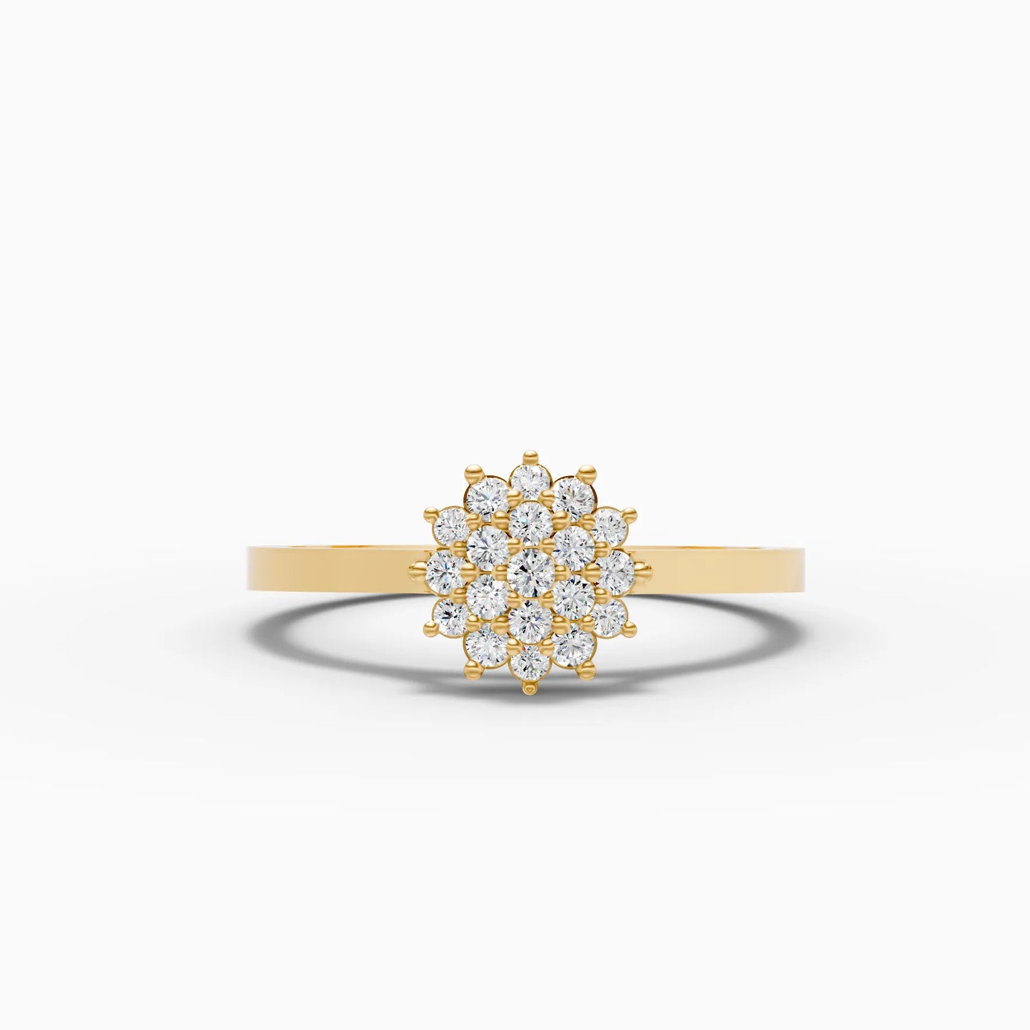 Oval Diamond Cluster Snowflake Ring
