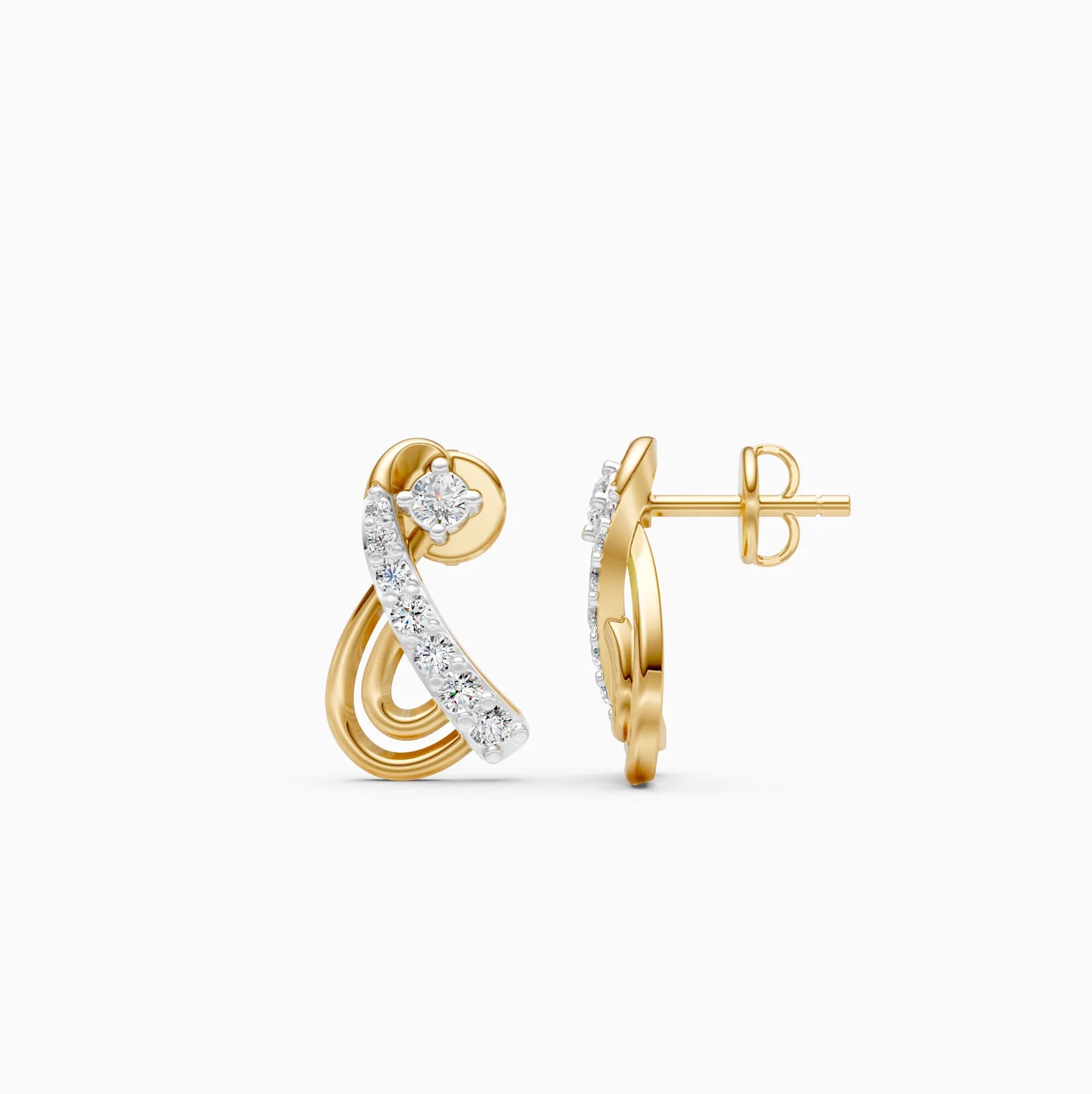 Crossover Swirl Stud Earrings