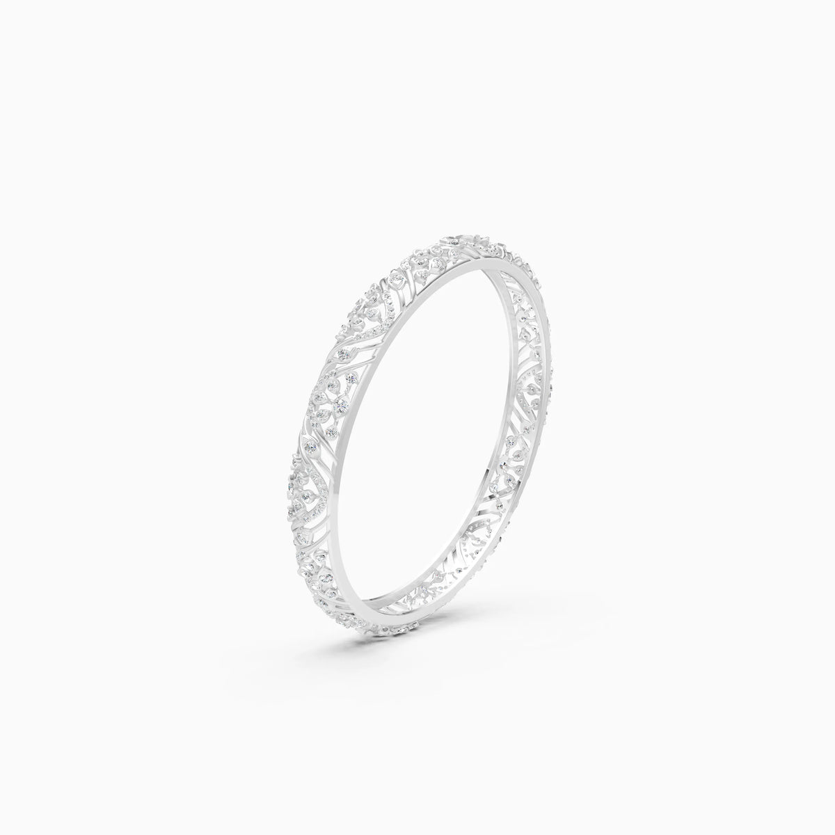Round Diamond Floral Bangle