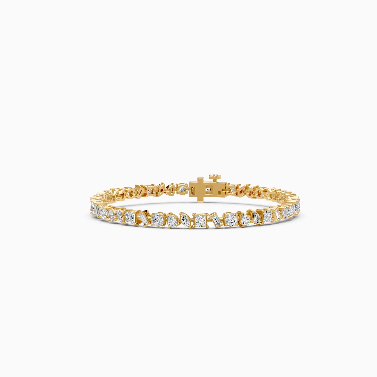 Mixed Cut Diamond Tennis Bracelet