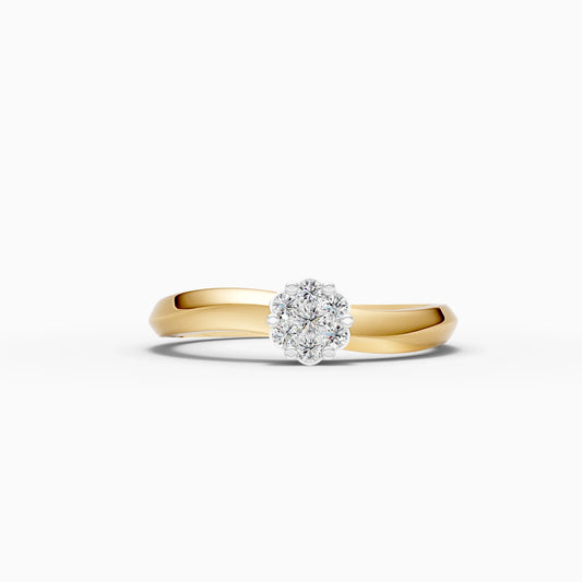 Floral Cluster Solitaire Ring