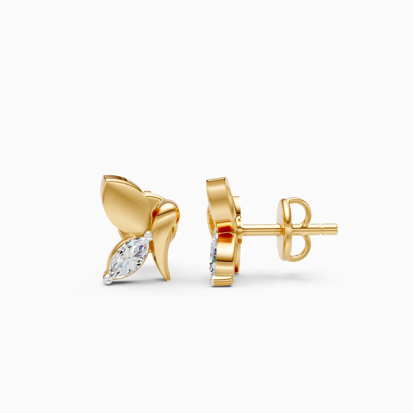 Butterfly Wing Marquise Stud Earrings