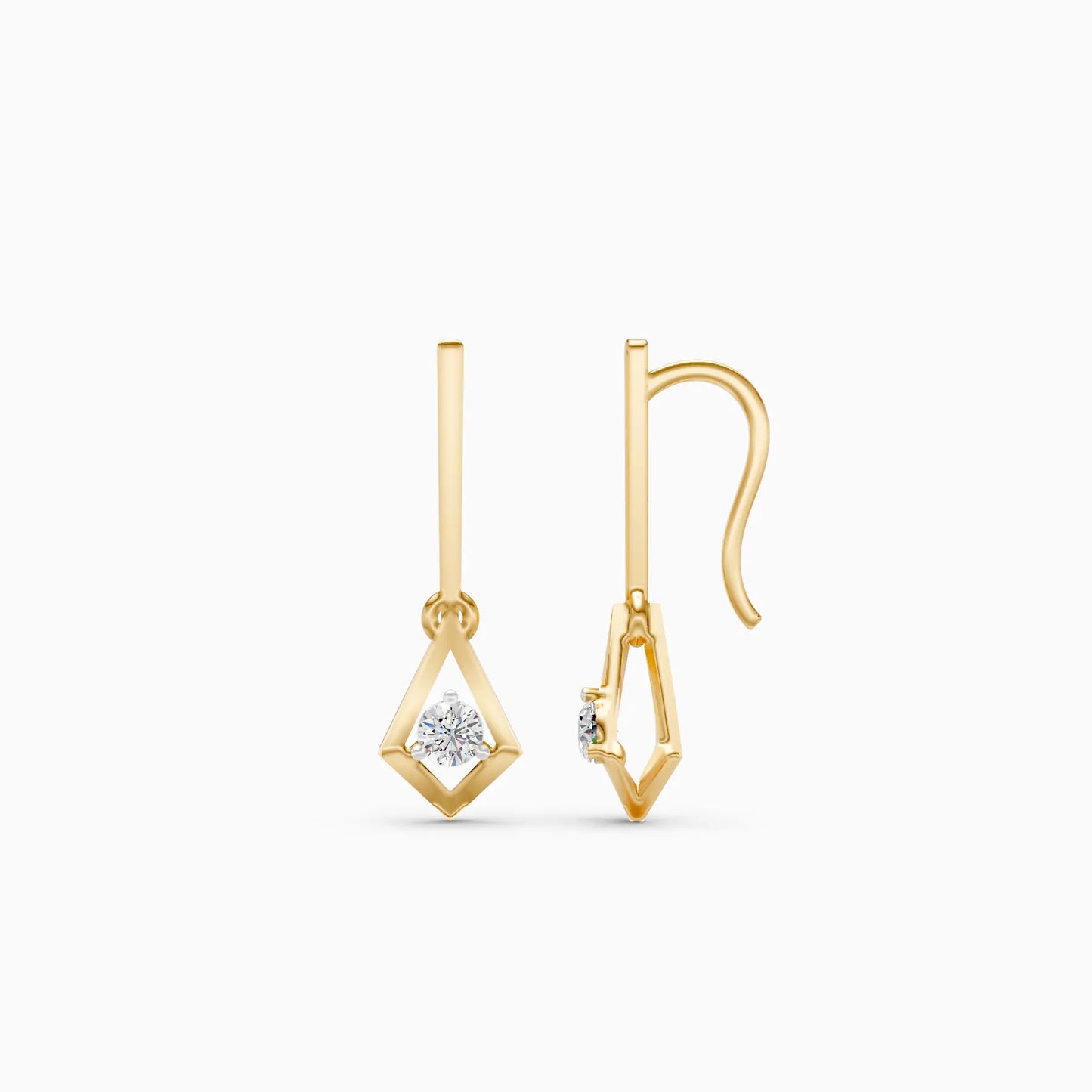 Geometric Diamond Drop Earrings