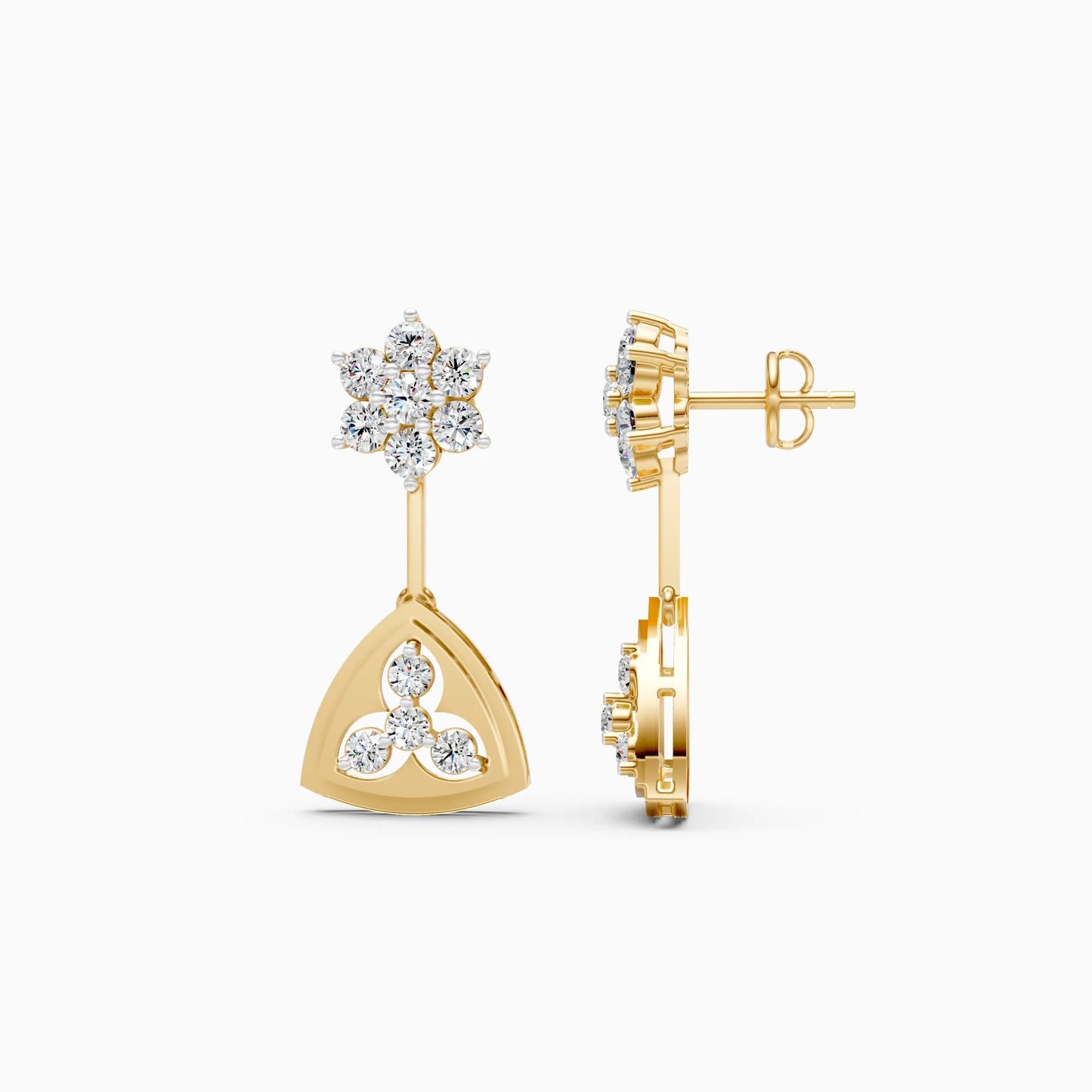 Floral Trillion Diamond Drops