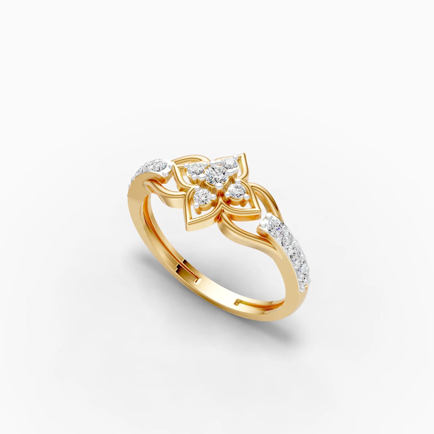 Four-Point Star Fleur Diamond Ring