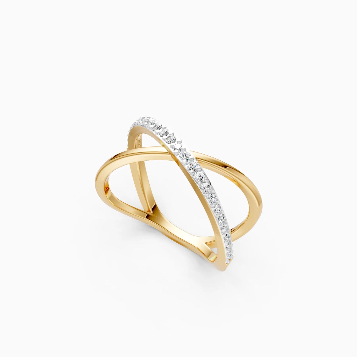 Criss Cross Diamond X Ring