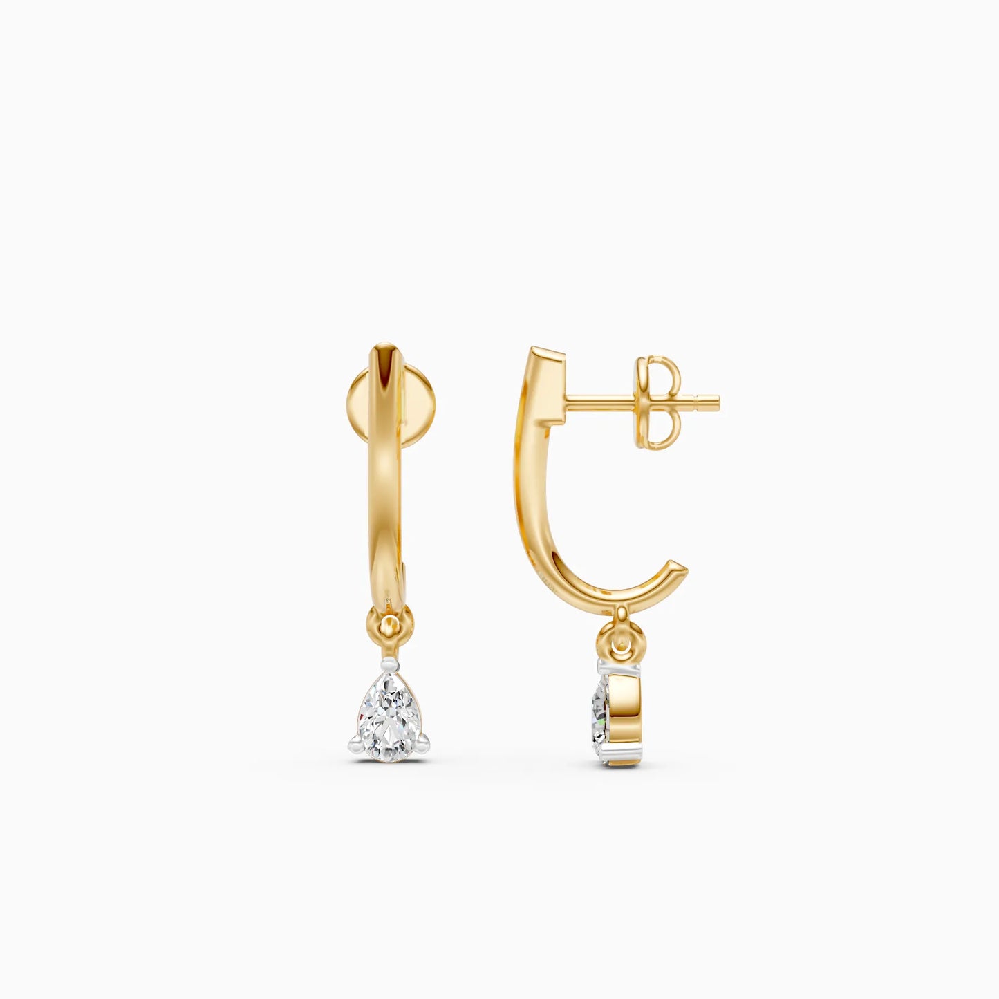 Pear Drop Hoop Earrings