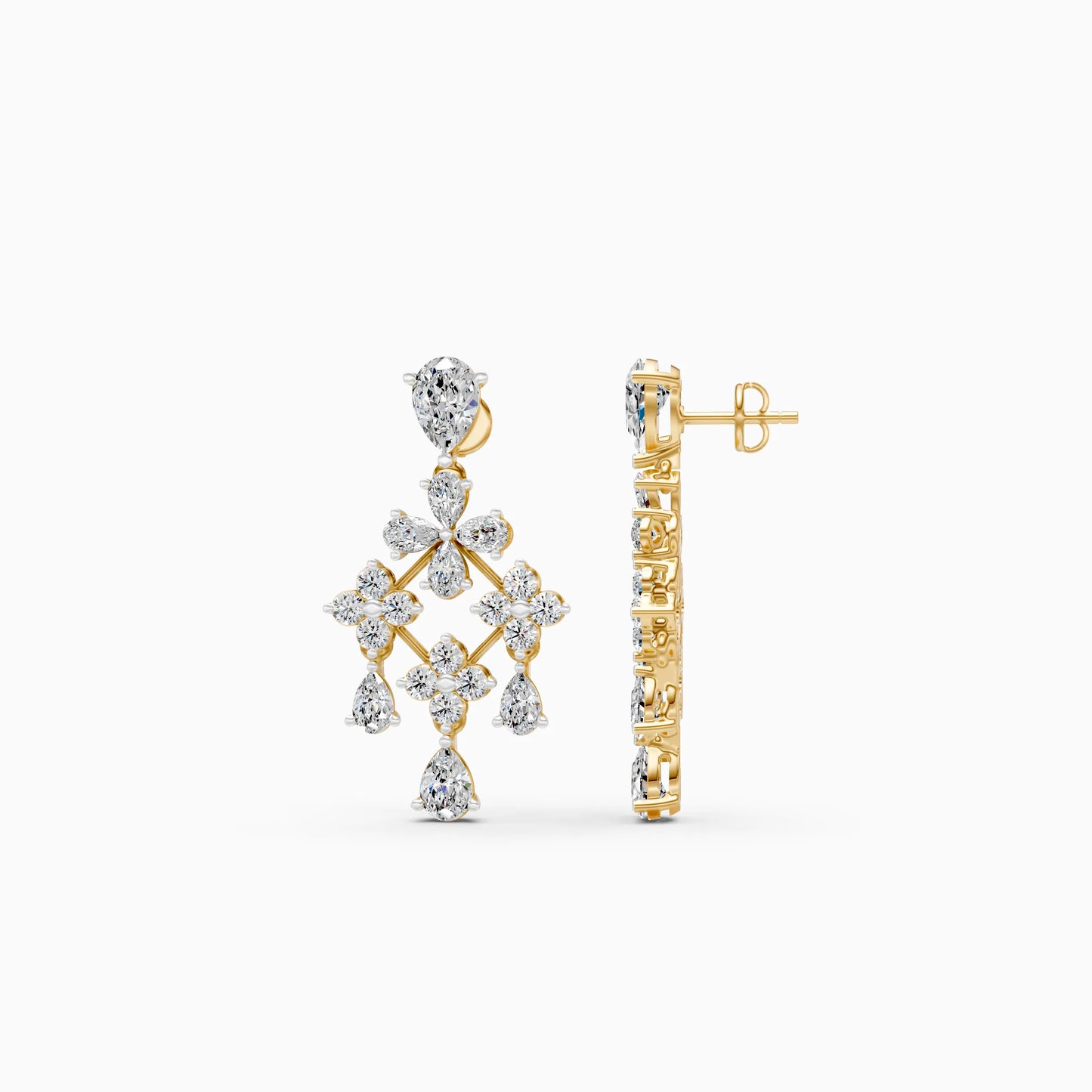 Diamond Chandelier Cluster Earrings