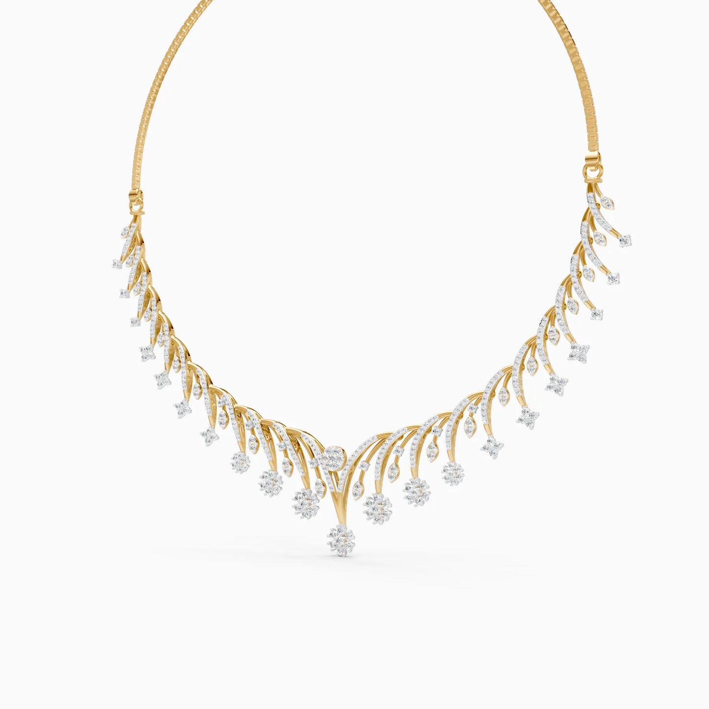 Sunburst Diamond Fringe Necklace