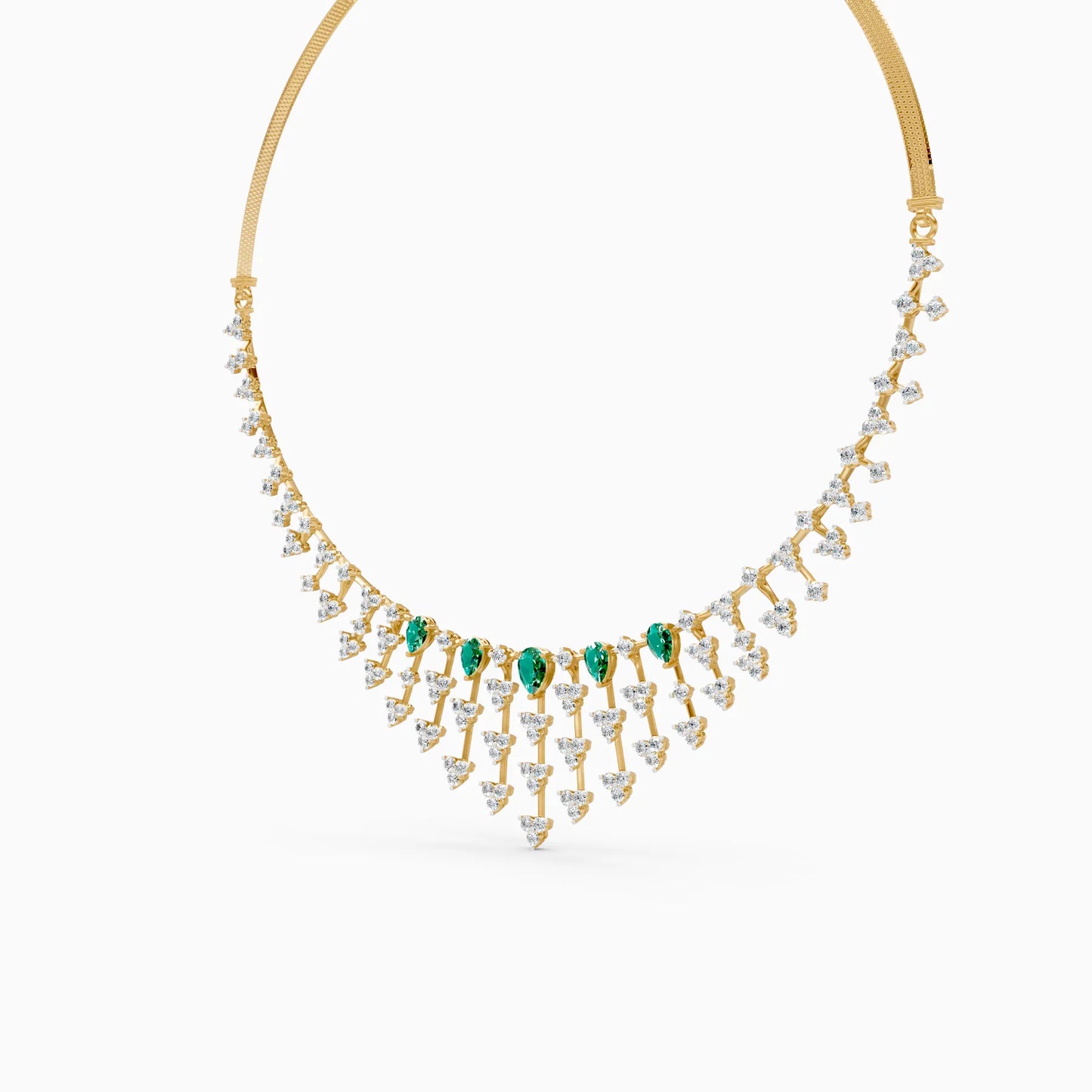 Pear Green Stone Fringe Necklace