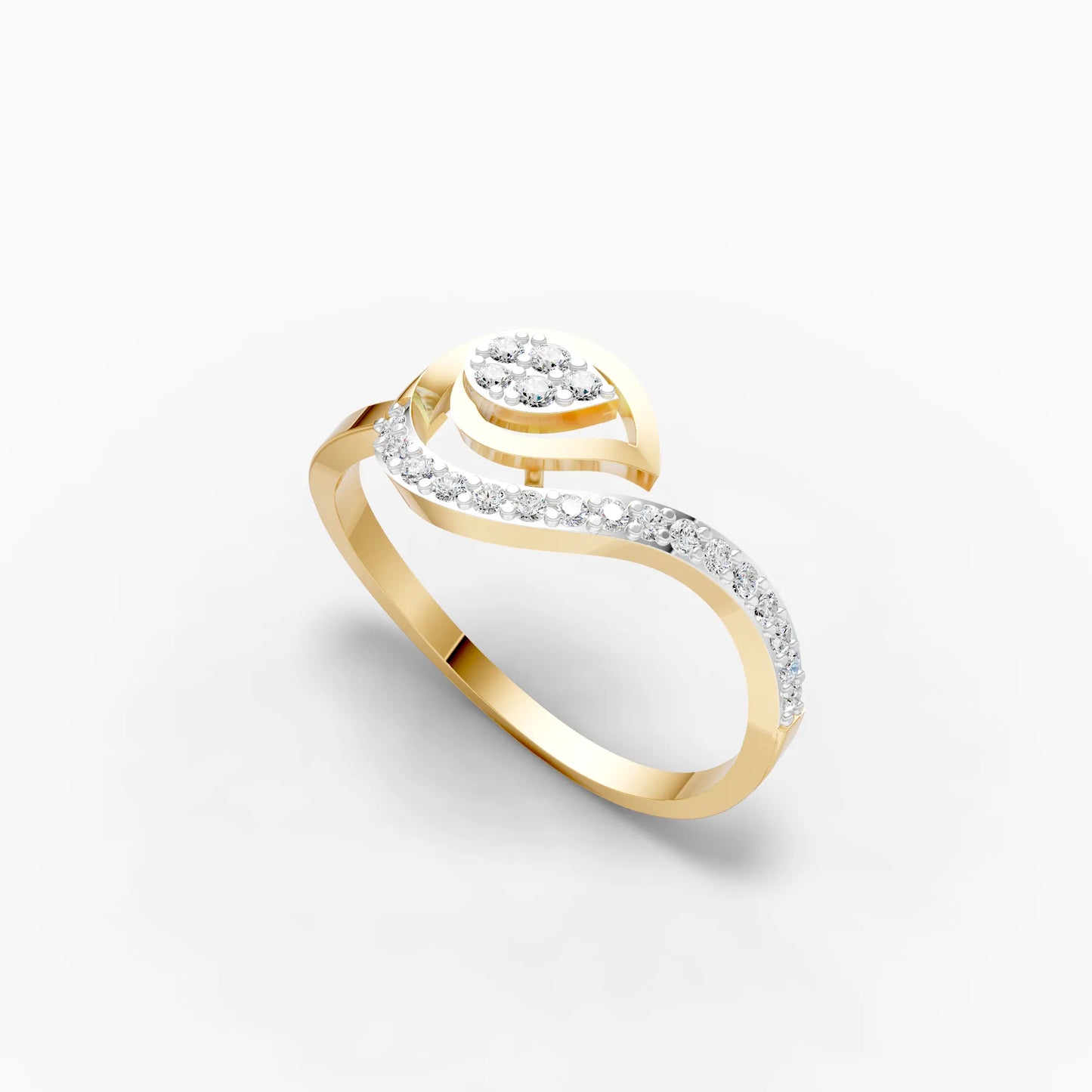 Swirl Loop Pave Ring