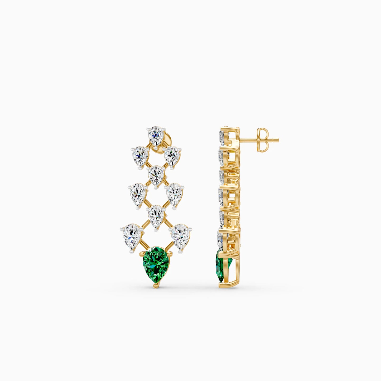 Diamond Lattice Pear Stone Drops