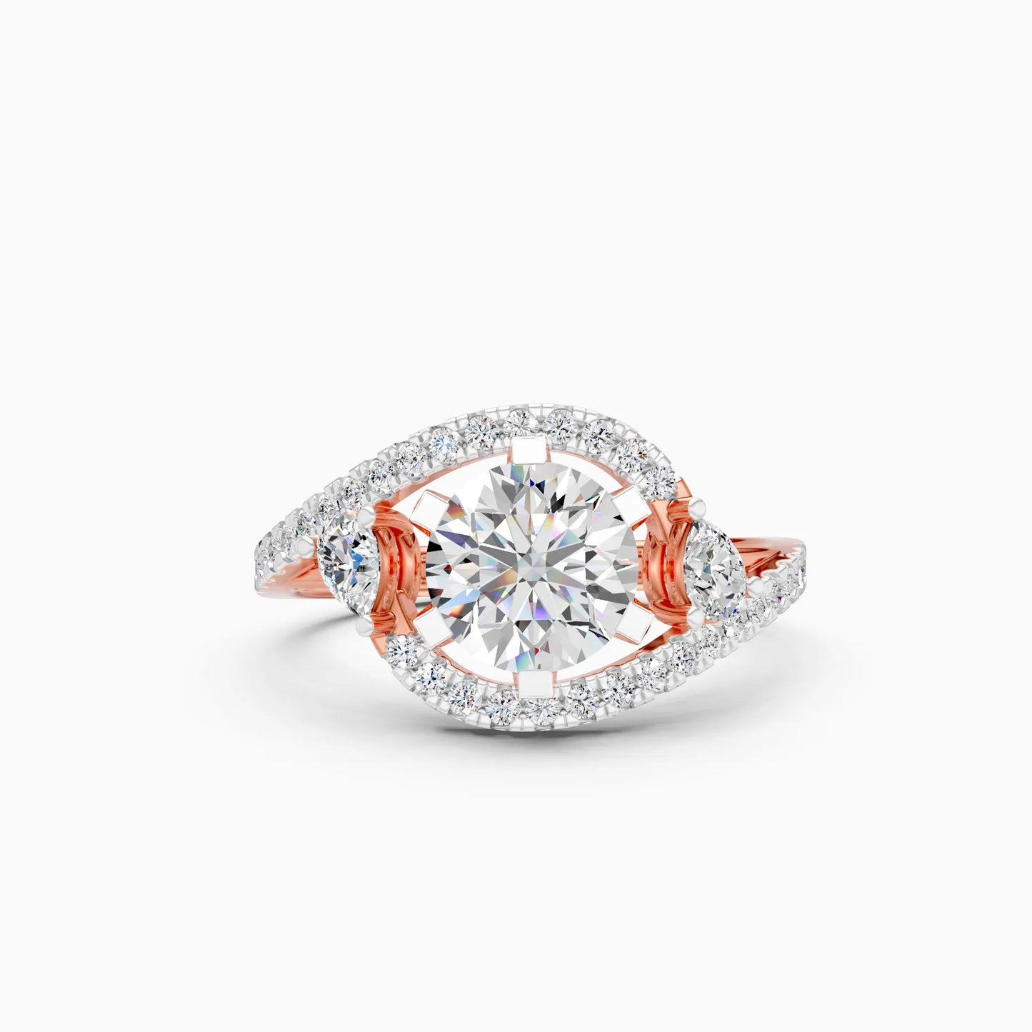 Round Diamond Swirl Ring