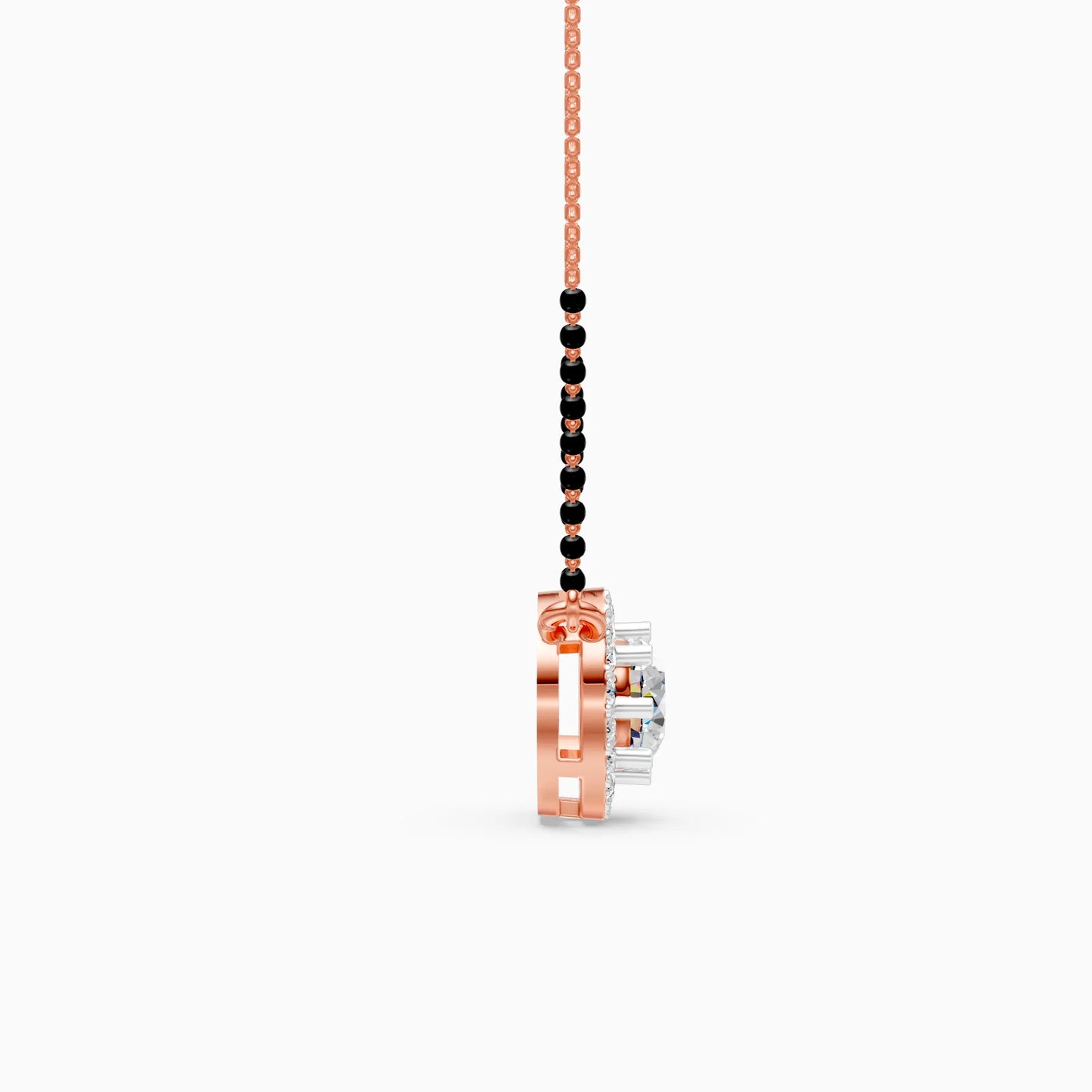 Round Halo Mangalsutra Pendant