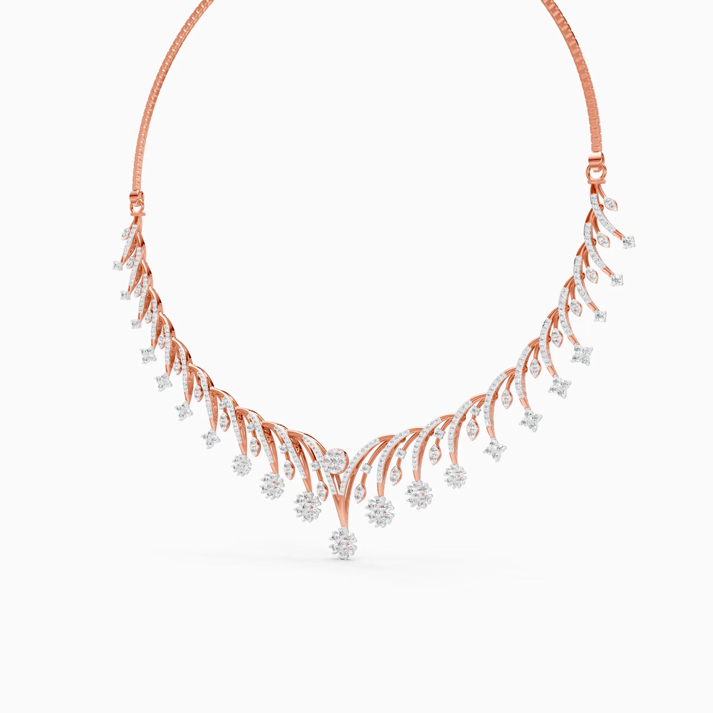 Sunburst Diamond Fringe Necklace