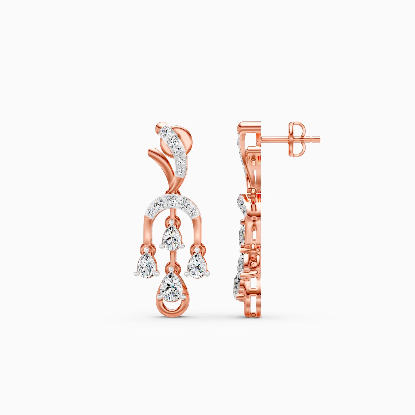 Pear Green Stone Fan Drop Earrings