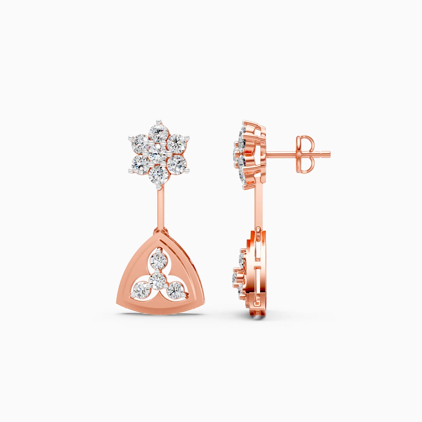 Floral Trillion Diamond Drops