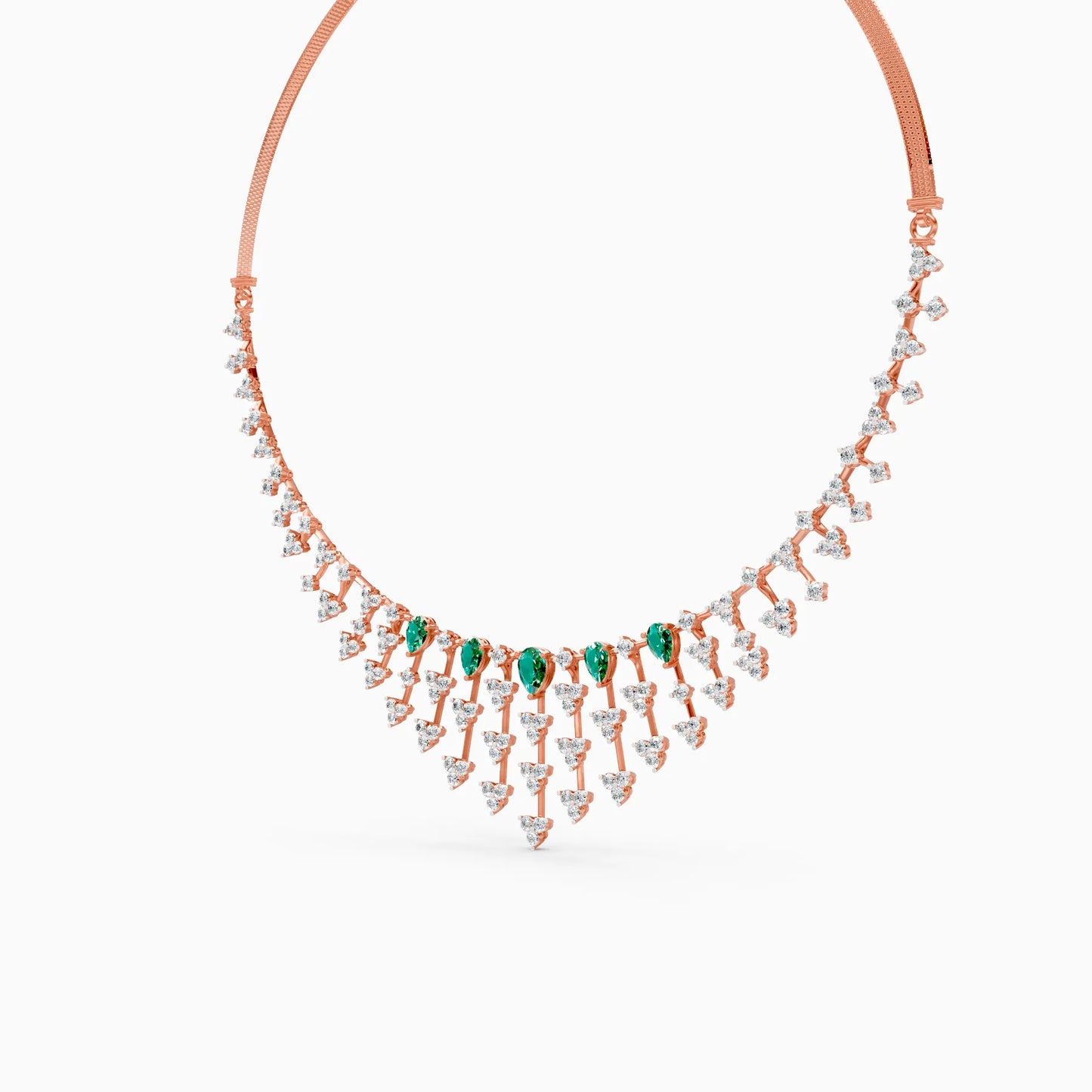 Pear Green Stone Fringe Necklace