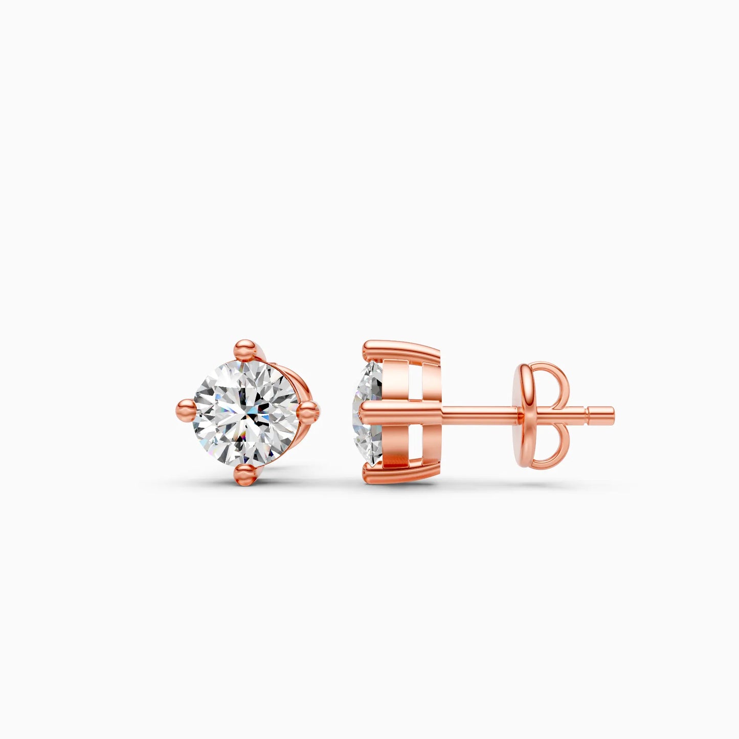 Round Cut Lab Grown Diamond stud Earrings