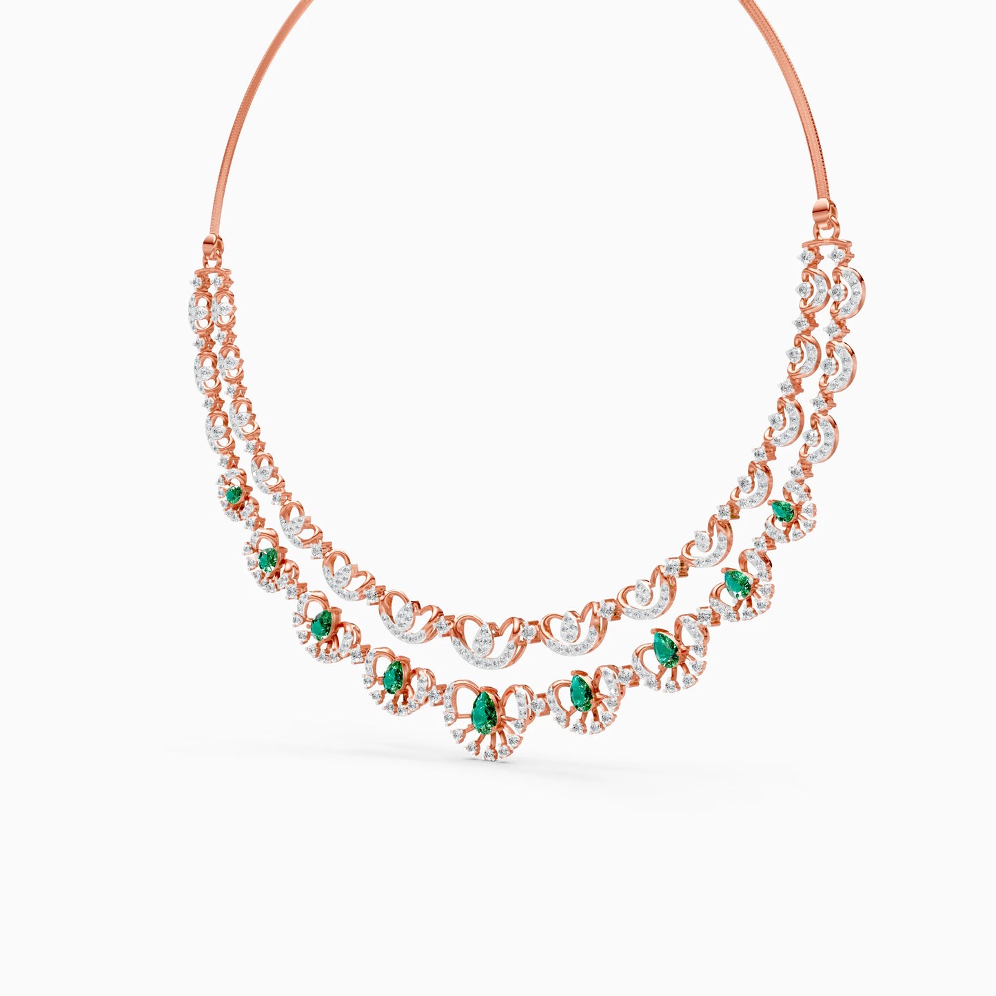 Pear Green Stone Scallop Necklace