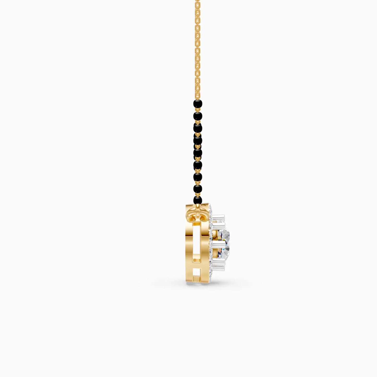 Round Halo Mangalsutra Pendant