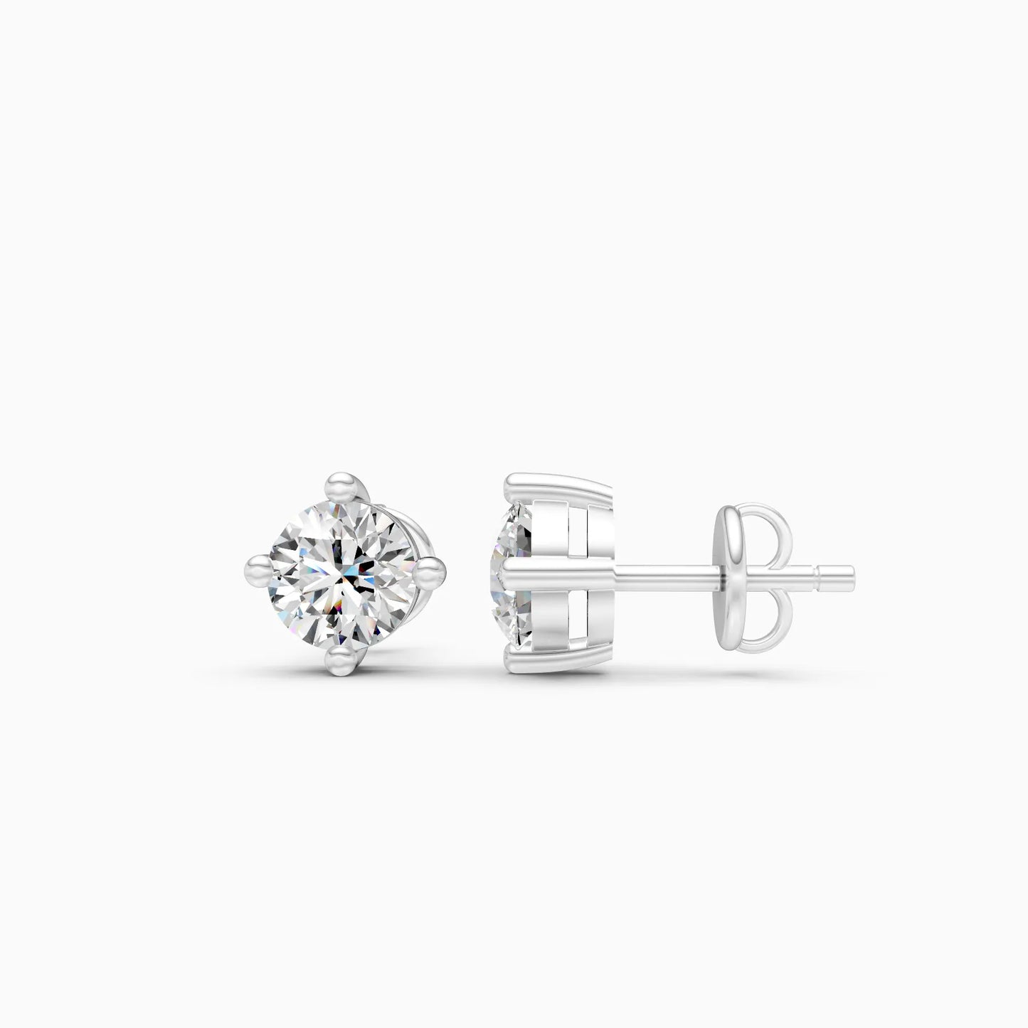 Round Cut Lab Grown Diamond stud Earrings