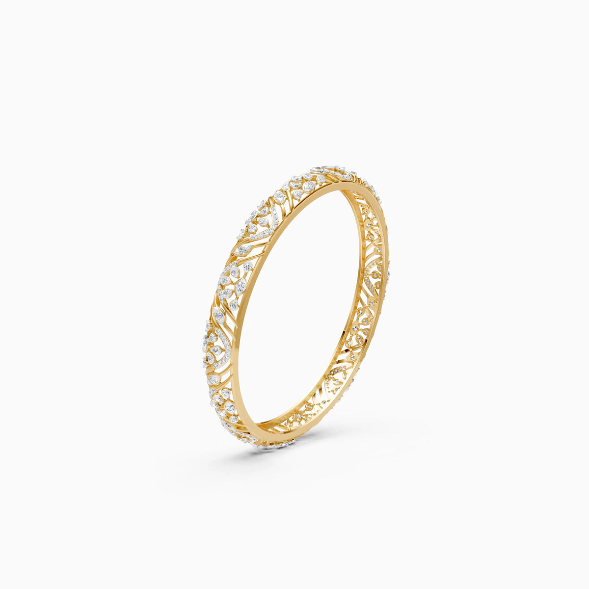 Round Diamond Floral Bangle
