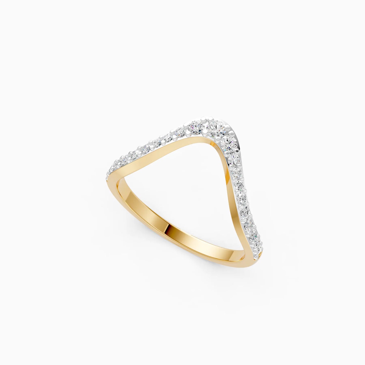 Round Diamond Wishbone Ring