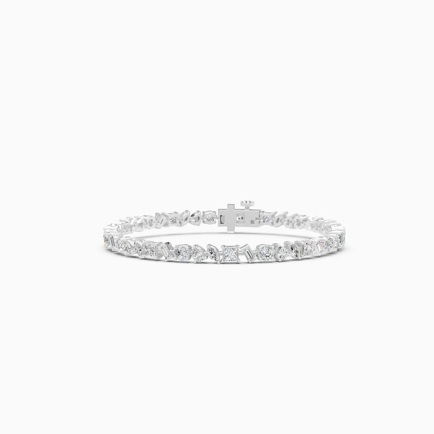 Mixed Cut Diamond Tennis Bracelet