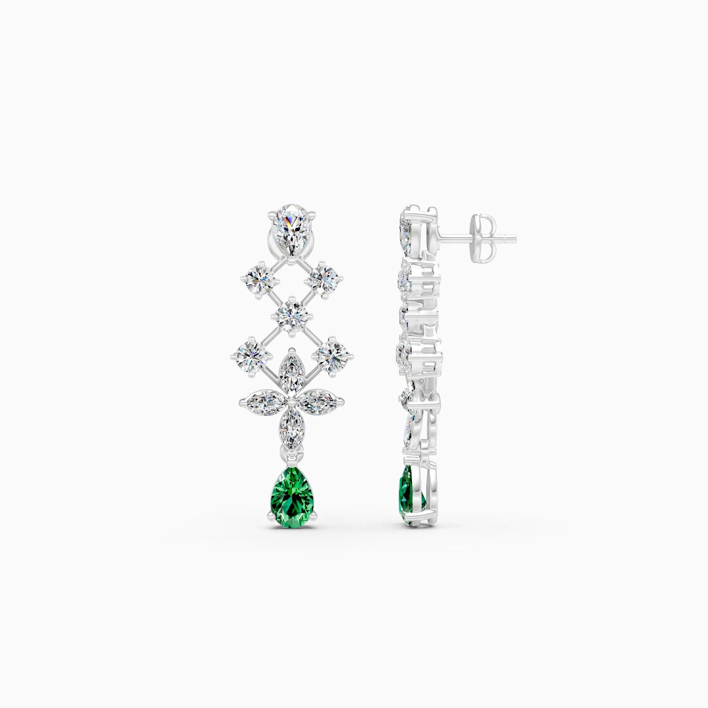Diamond Trellis Green Stone Drops