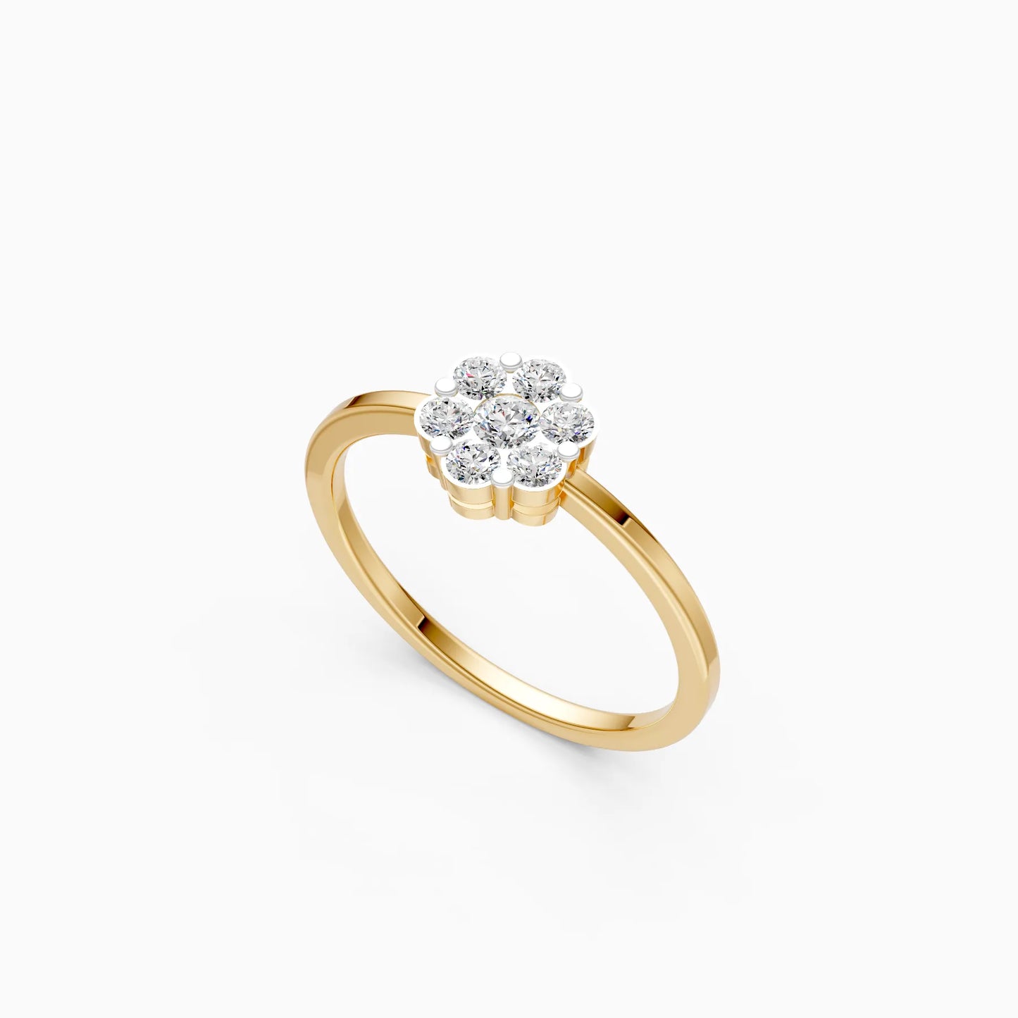 Diamond Cluster Floral Ring