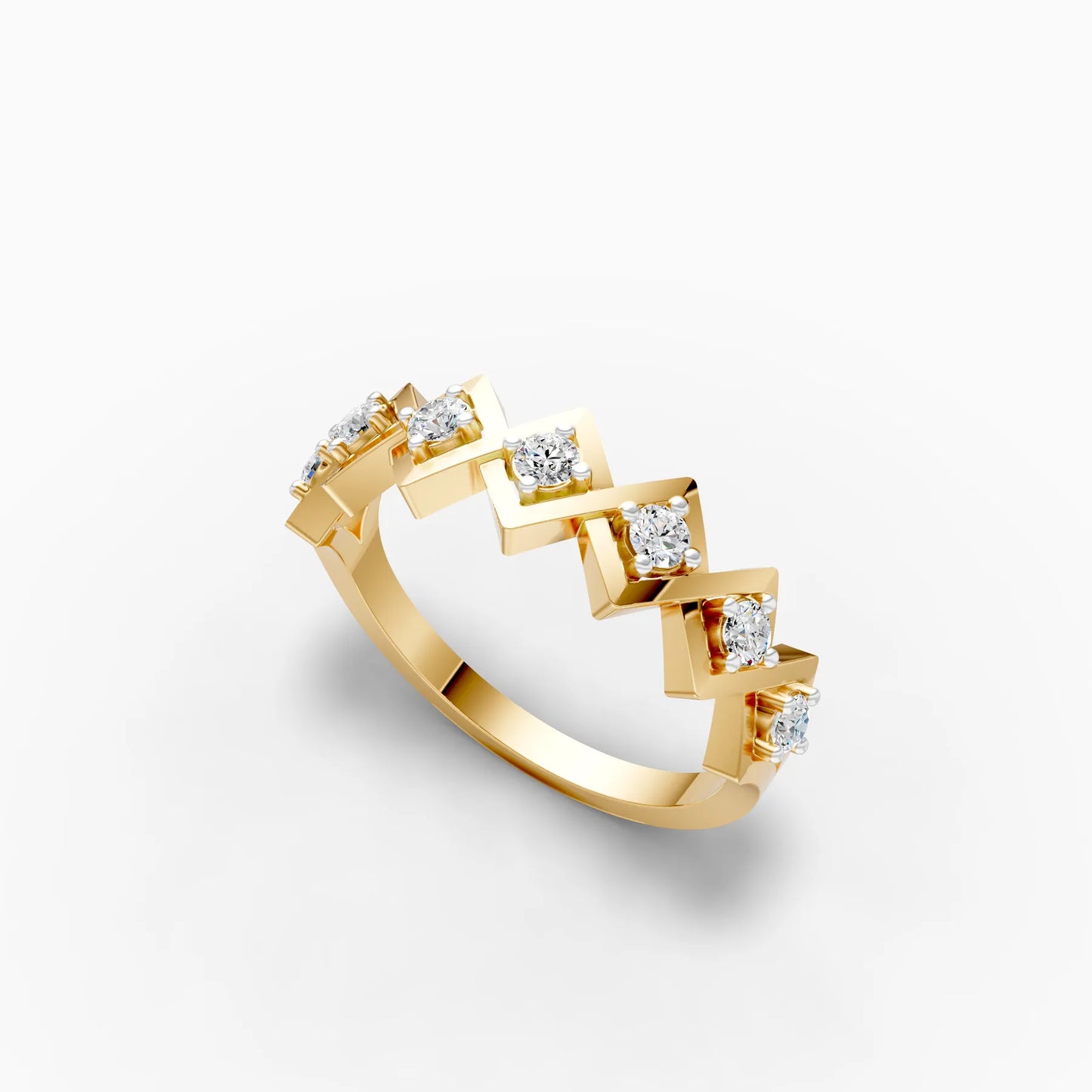 Geometric Zigzag Diamond Station Band