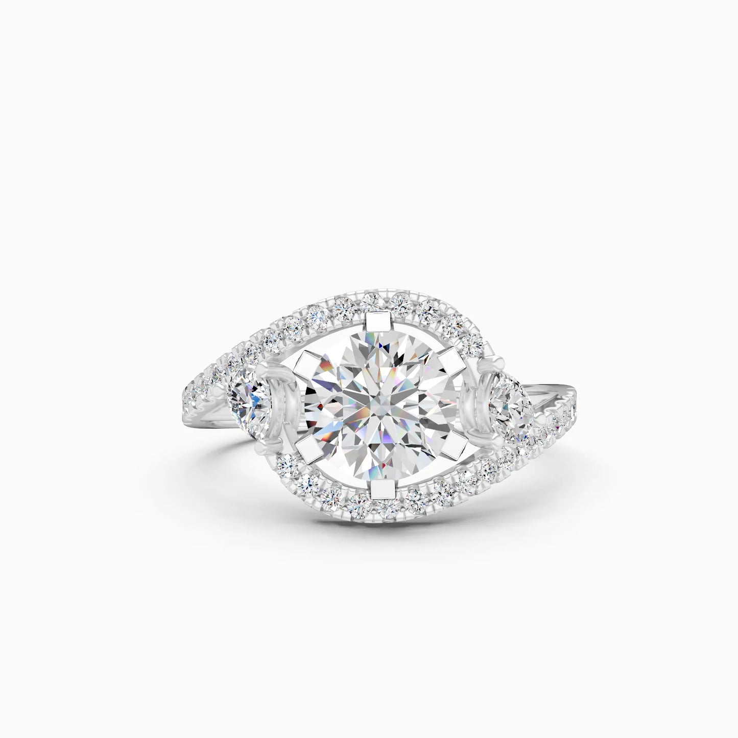 Round Diamond Swirl Ring
