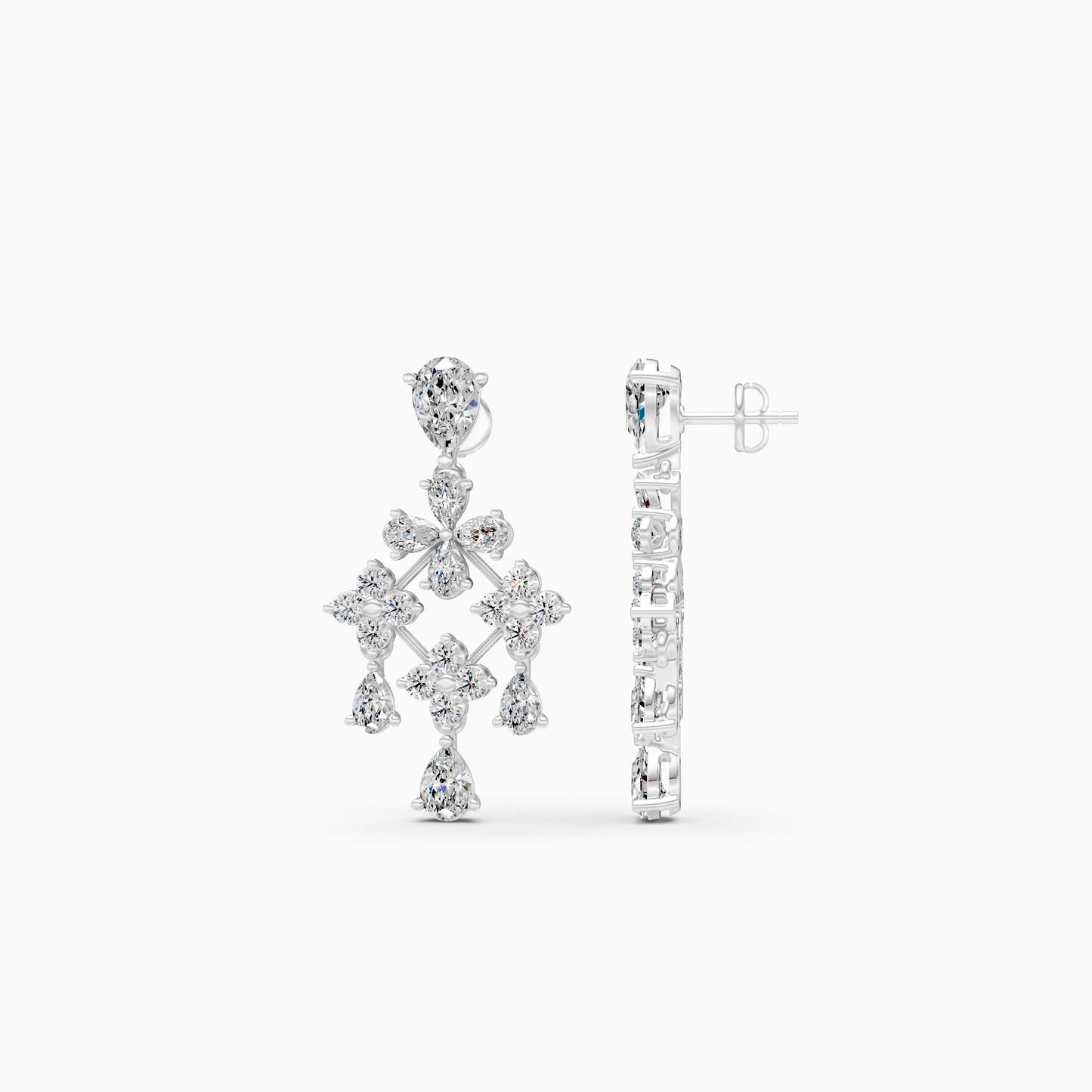 Diamond Chandelier Cluster Earrings
