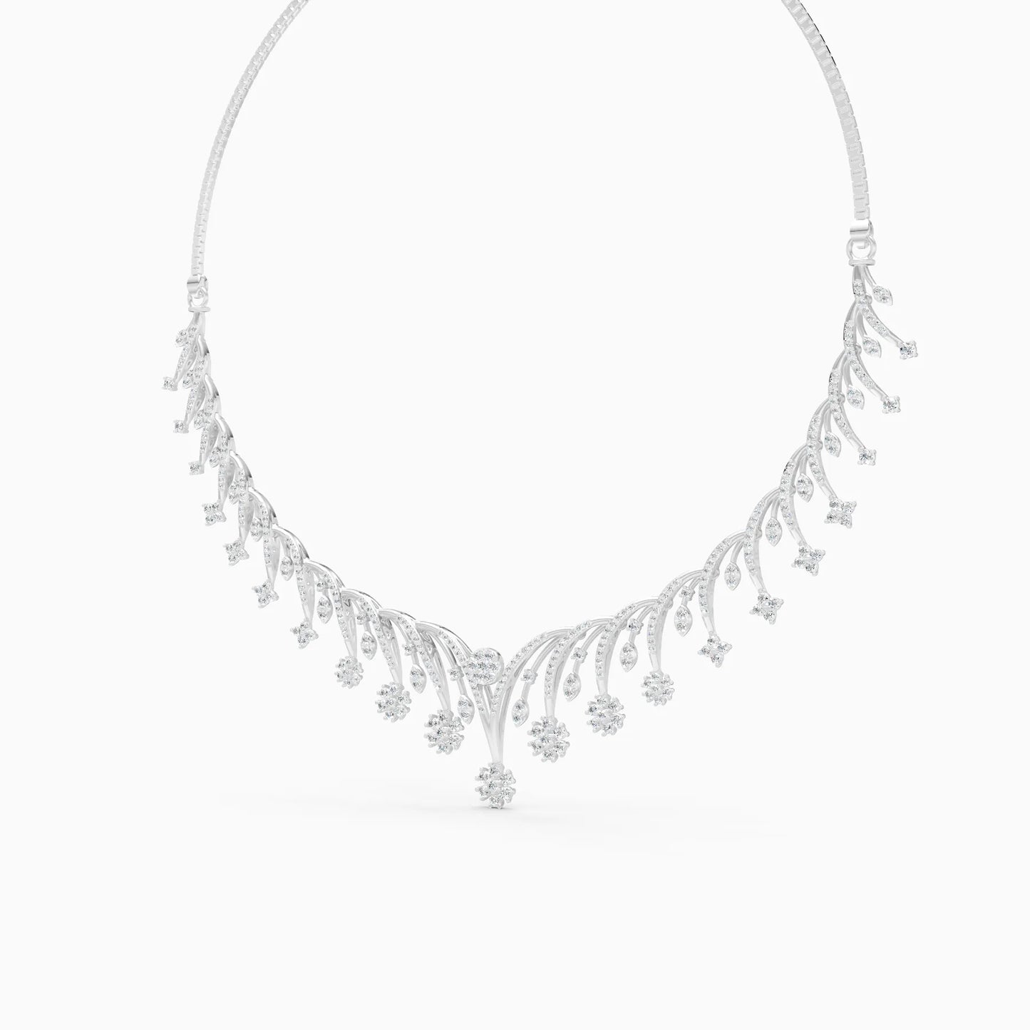 Sunburst Diamond Fringe Necklace