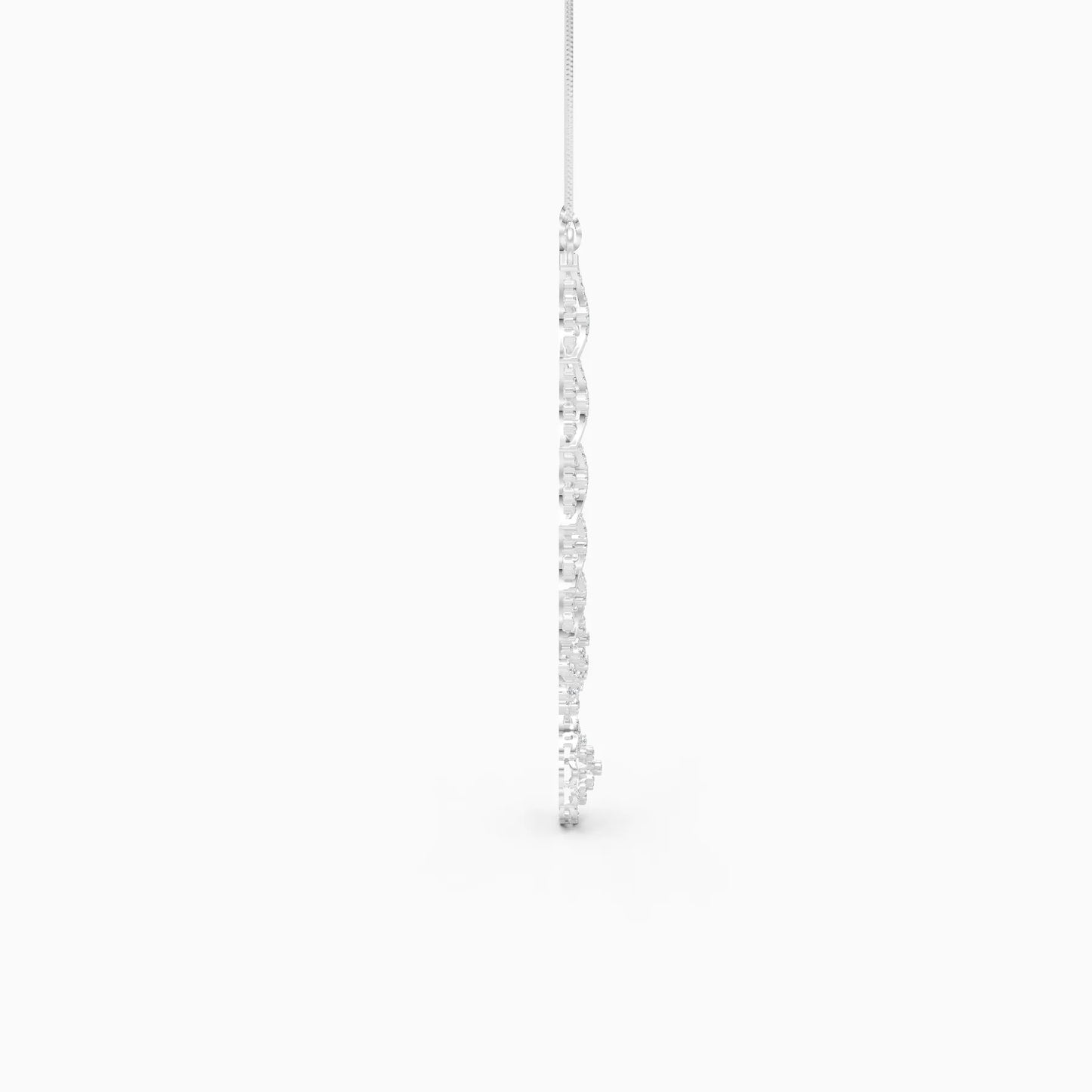 Diamond Fan Motif Necklace
