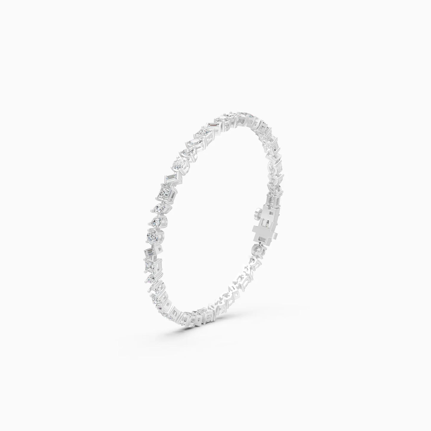 Mixed Cut Diamond Tennis Bracelet