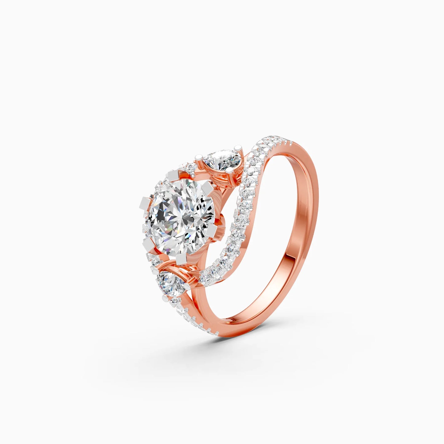 Round Diamond Swirl Ring