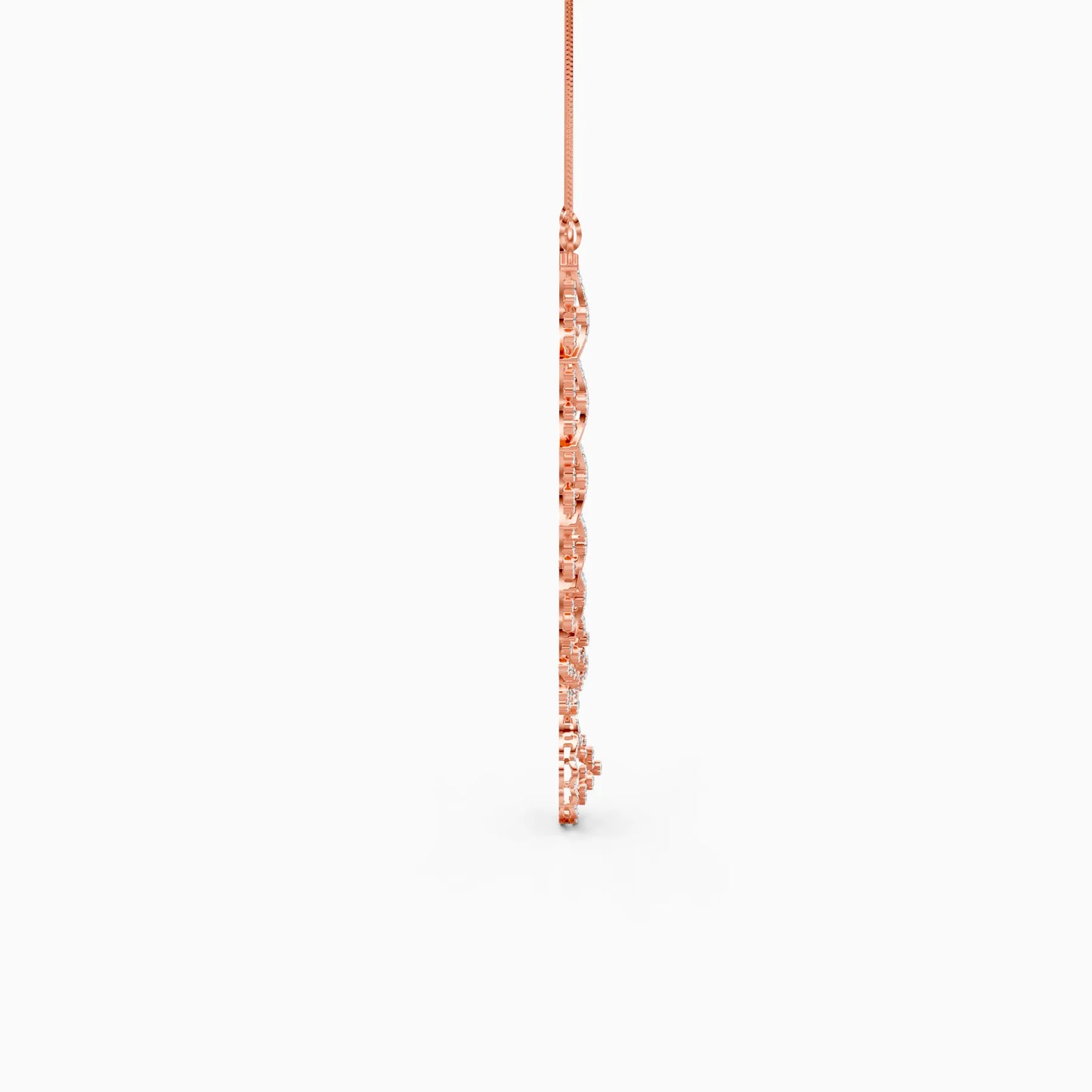 Diamond Fan Motif Necklace