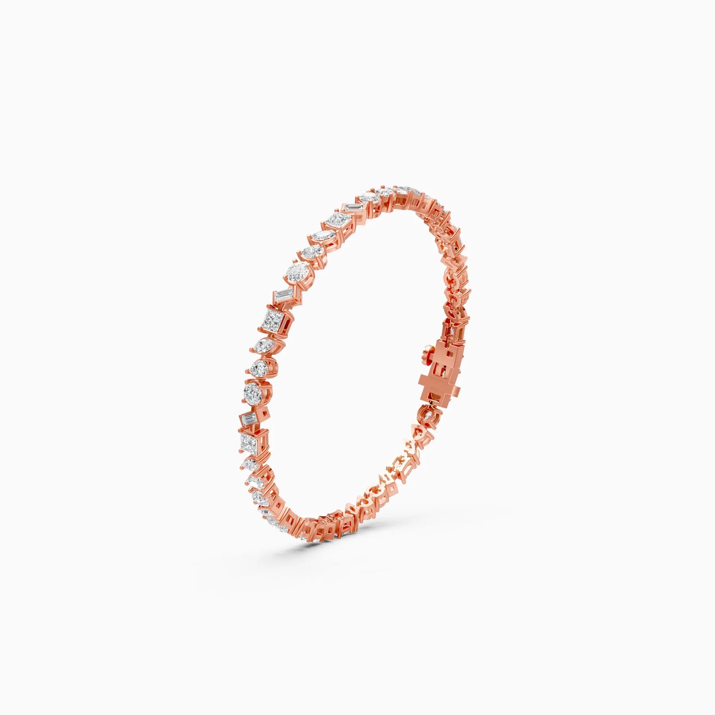 Mixed Cut Diamond Tennis Bracelet