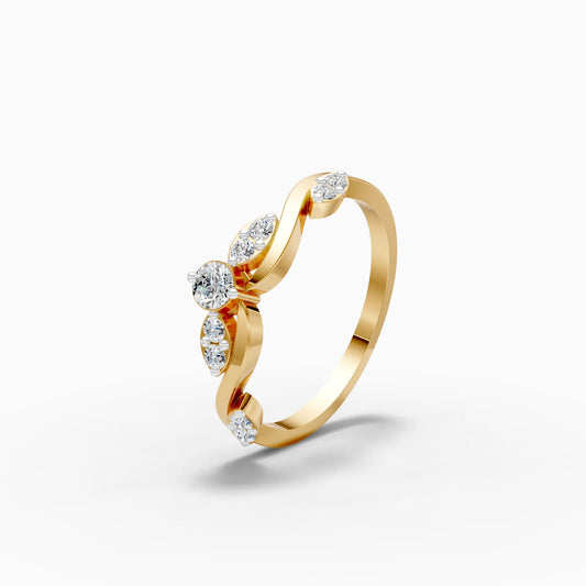 Marquise Vine Diamond Station Ring