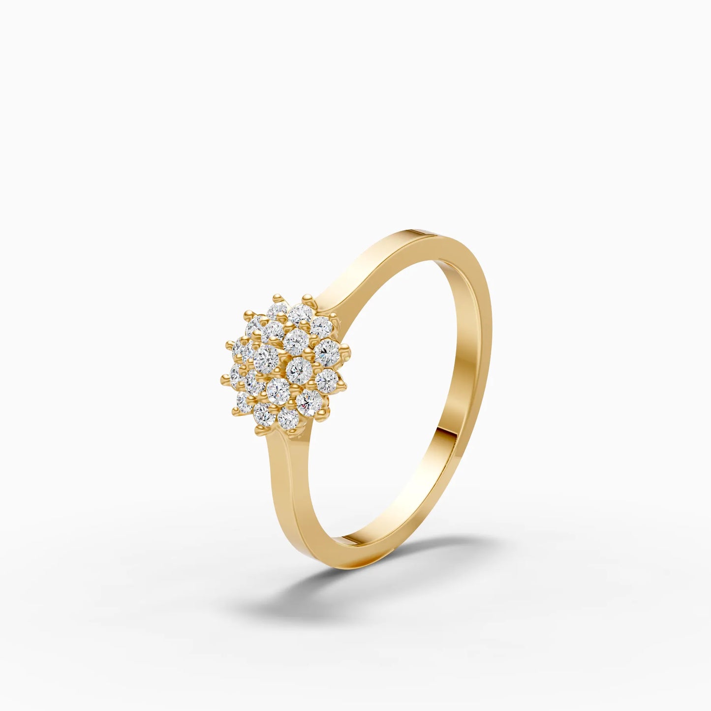 Oval Diamond Cluster Snowflake Ring