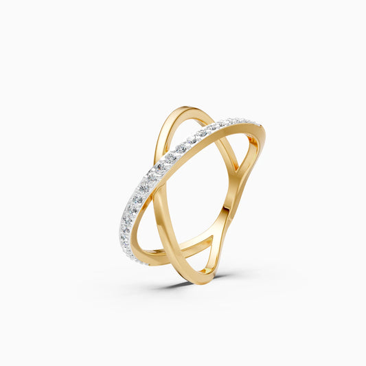 Criss Cross Diamond X Ring
