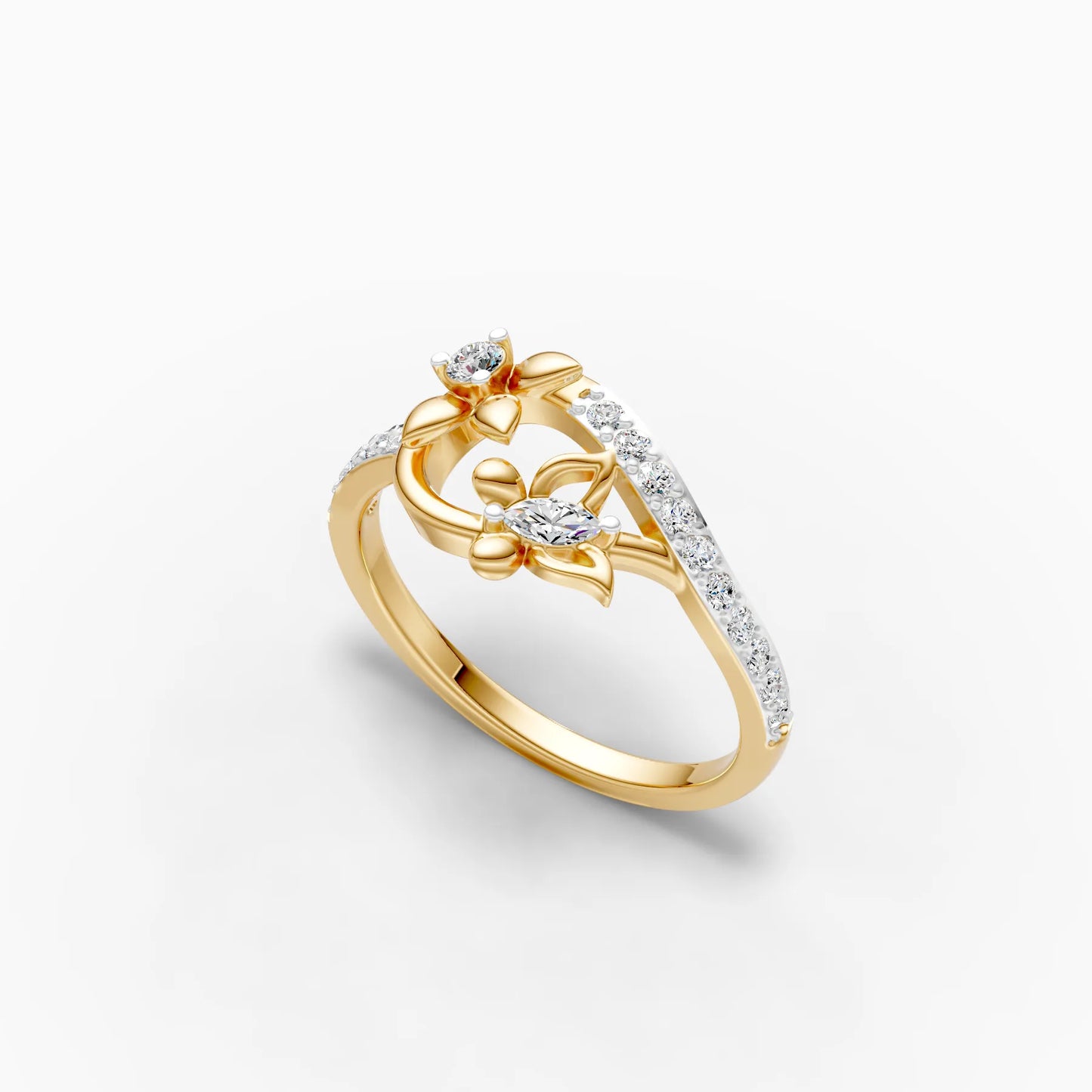 Botanical Loop Marquise Diamond Ring