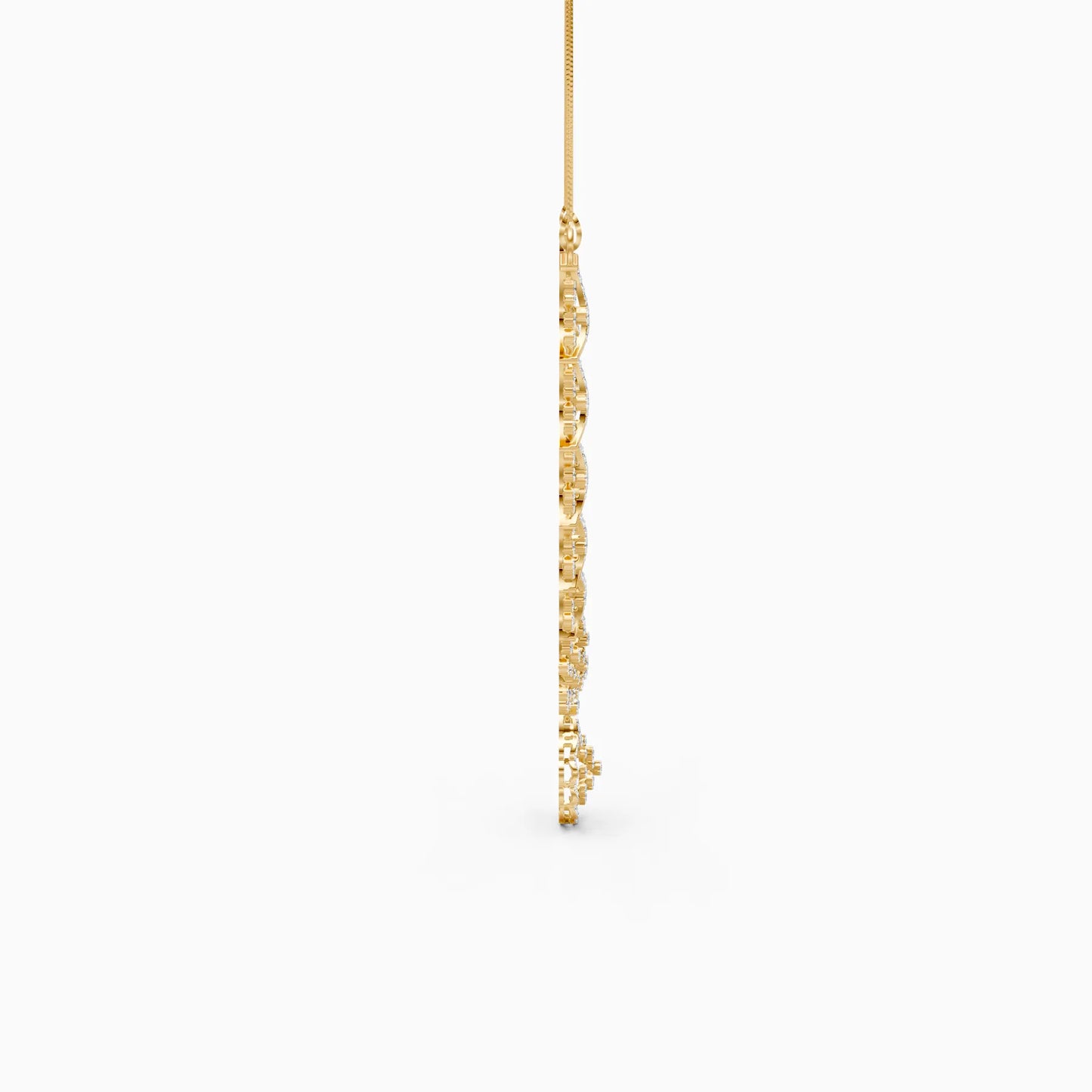 Diamond Fan Motif Necklace