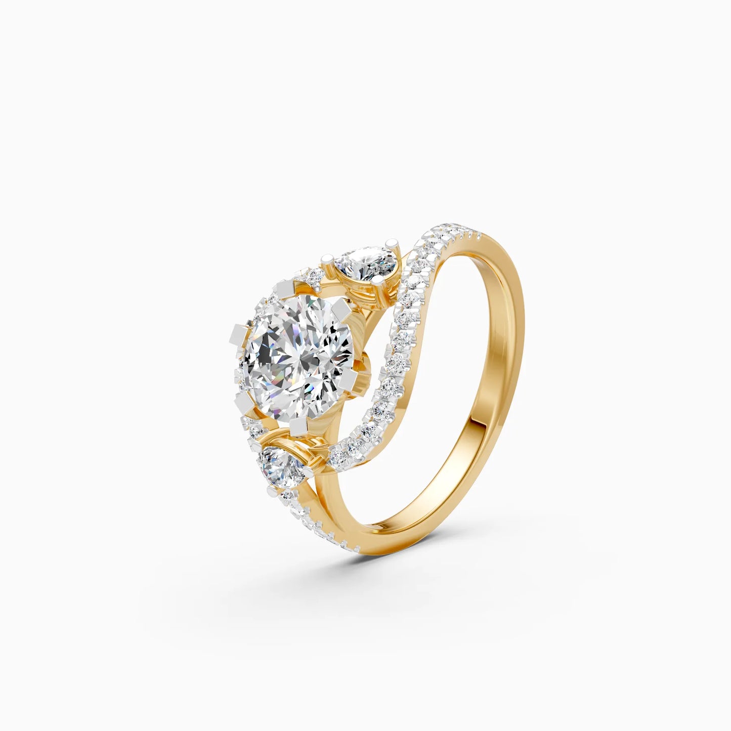 Round Diamond Swirl Ring